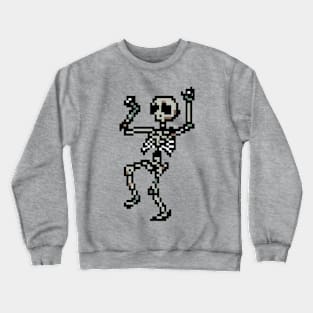 Dancing Skeleton 8 Bit Pixel Art Crewneck Sweatshirt